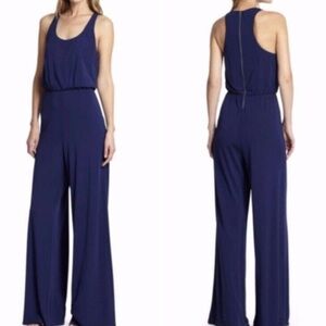 Alice + Olivia Sleeveless Jumpsuit Scoop Neck Womens Blue Size Small